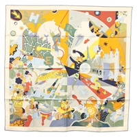 【原宿店限定】エルメス HERMES カレ 90 スカーフ "CA DECOIFFE!" シルク ベージュ レディース 137450M