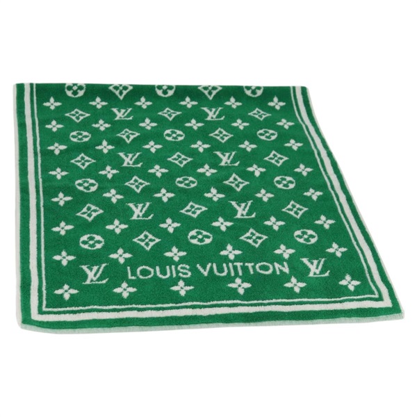 【原宿店限定】ルイ・ヴィトン LOUIS VUITTON セルヴィエット タオル モノグラム ビーチタオル パイル グリーン ホワイト M77752 レディース yk18596V