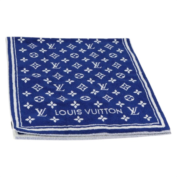 【原宿店限定】ルイ・ヴィトン LOUIS VUITTON セルヴィエット タオル モノグラム ビーチタオル パイル ブルー ホワイト M77752 レディース yk18597V