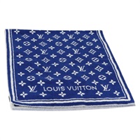 【原宿店限定】ルイ・ヴィトン LOUIS VUITTON セルヴィエット タオル モノグラム ビーチタオル パイル ブルー ホワイト M77752 レディース yk18597V