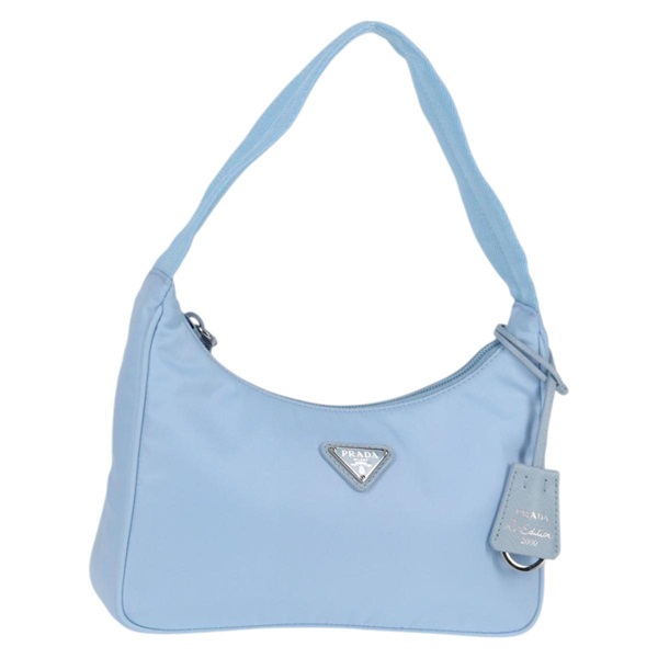 【原宿店限定】プラダ PRADA ハンドバッグ Re-Edition 2000 ナイロン ブルー シルバー 1NE515 レディース yk19117M