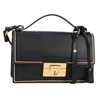 【原宿店限定】サルヴァトーレフェラガモ Salvatore Ferragamo ハンドバッグ ガンチーニ レザー 2way ブラック ゴールド レディース 132847V