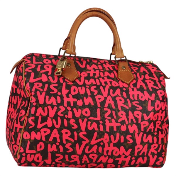 【原宿店限定】ルイ・ヴィトン LOUIS VUITTON スピーディ30 ハンドバッグ モノグラムグラフィティ ピンク M93704 レディース 136297V