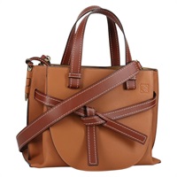 【原宿店限定】ロエベ LOEWE ハンドバッグ ゲートトップハンドルバッグ レザー ブラウン ゴールド レディース BA5553M