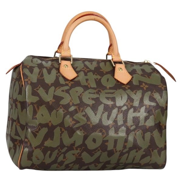 【原宿店限定】ルイ・ヴィトン LOUIS VUITTON スピーディ30 ハンドバッグ モノグラムグラフィティ グリーン カーキ M92194 レディース fm4850V