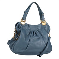【原宿店限定】ミュウ ミュウ Miu Miu ハンドバッグ レザー 2way ブルー ゴールド レディース SW1457V