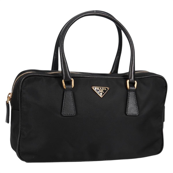 【原宿店限定】プラダ PRADA ハンドバッグ ナイロン ブラック ゴールド レディース yk19339V