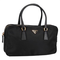 【原宿店限定】プラダ PRADA ハンドバッグ ナイロン ブラック ゴールド レディース yk19339V