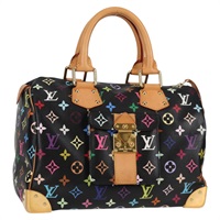 【原宿店限定】ルイ・ヴィトン LOUIS VUITTON スピーディ30 ハンドバッグ モノグラム・マルチカラー ブラック M92642 レディース 128856V