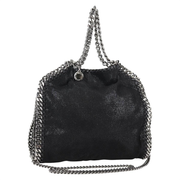 【原宿店限定】ステラ マッカートニー Stella MacCartney ハンドバッグ ファラベラ チェーン スエード 2way ブラック シルバー レディース BA5283V