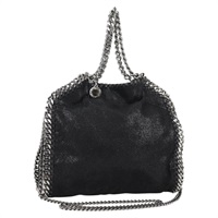 【原宿店限定】ステラ マッカートニー Stella MacCartney ハンドバッグ ファラベラ チェーン スエード 2way ブラック シルバー レディース BA5283V