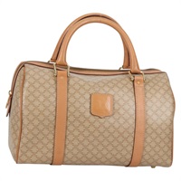 【原宿店限定】セリーヌ CELINE ハンドバッグ マカダムキャンバス PVC ベージュ ゴールド レディース yk18673V