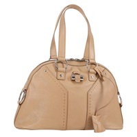 【原宿店限定】サンローラン SAINT LAURENT ミューズ ハンドバッグ レザー ベージュ シルバー 156465 レディース yk19385V