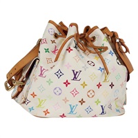 【原宿店限定】ルイ・ヴィトン LOUIS VUITTON プチノエ ショルダーバッグ モノグラムマルチカラー ホワイト M42229 レディース 136626V