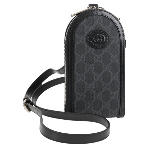 【原宿店限定】グッチ GUCCI ショルダーバッグ GGスプリーム PVC ブラック シルバー 724357 レディース 138571M