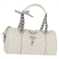 【原宿店限定】クリスチャンディオール Christian Dior ショルダーバッグ トロッターロマンティック チェーン PVC ホワイト シルバー レディース 139602V