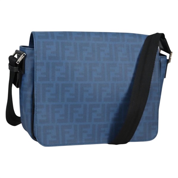 【原宿店限定】フェンディ FENDI ショルダーバッグ ズッカキャンバス PVC ブルー シルバー レディース 135235M