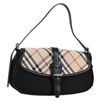 【原宿店限定】バーバリー BURBERRY ショルダーバッグ ノバチェック キャンバス ベージュ シルバー レディース am8941V