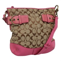 【原宿店限定】コーチ Coach ショルダーバッグ シグネチャー キャンバス ベージュ ピンク レディース bs24115