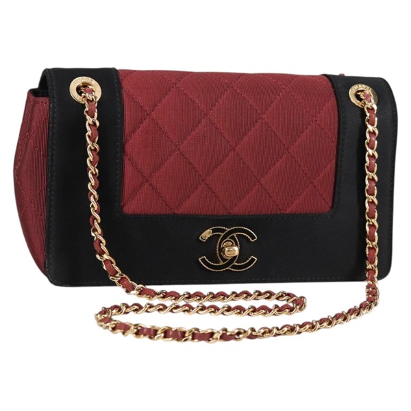 【原宿店限定】シャネル CHANEL ショルダーバッグ マトラッセ チェーン キャンバス ボルドー ゴールド レディース 136061M