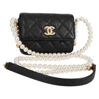 【原宿店限定】シャネル CHANEL ショルダーバッグ マトラッセ パール ラムスキン ブラック ゴールド レディース 141136M