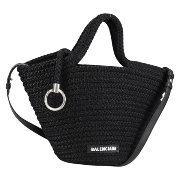 【原宿店限定】バレンシアガ BALENCIAGA イビザ スモール ショルダーバッグ ナイロン ブラック シルバー 695612 レディース ac3862M