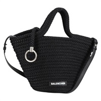 【原宿店限定】バレンシアガ BALENCIAGA イビザ スモール ショルダーバッグ ナイロン ブラック シルバー 695612 レディース ac3862M
