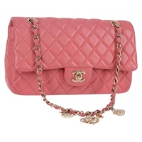 【原宿店限定】シャネル CHANEL ショルダーバッグ マトラッセ チェーン ラムスキン ピンク ゴールド レディース 126603M