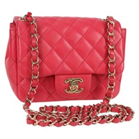 【原宿店限定】シャネル CHANEL ショルダーバッグ マトラッセ チェーン ラムスキン ピンク ゴールド レディース 128553M