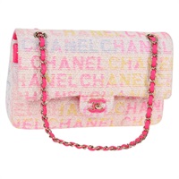 【原宿店限定】シャネル CHANEL ショルダーバッグ マトラッセ チェーン ツイード ピンク ゴールド レディース MX484M