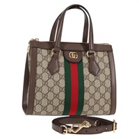 【原宿店限定】グッチ GUCCI ショルダーバッグ GGスプリーム ウェブシェリーライン PVC 2way ベージュ ゴールド 547551 レディース nb475M