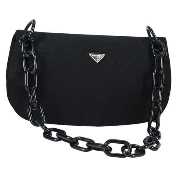 【原宿店限定】プラダ PRADA ショルダーバッグ チェーン コットン ブラック レディース SW1532V