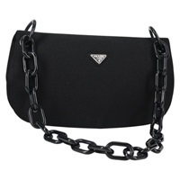 【原宿店限定】プラダ PRADA ショルダーバッグ チェーン コットン ブラック レディース SW1532V