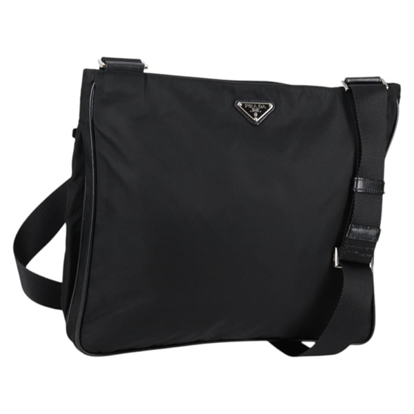 【原宿店限定】プラダ PRADA ショルダーバッグ ナイロン ブラック シルバー レディース yk19381V