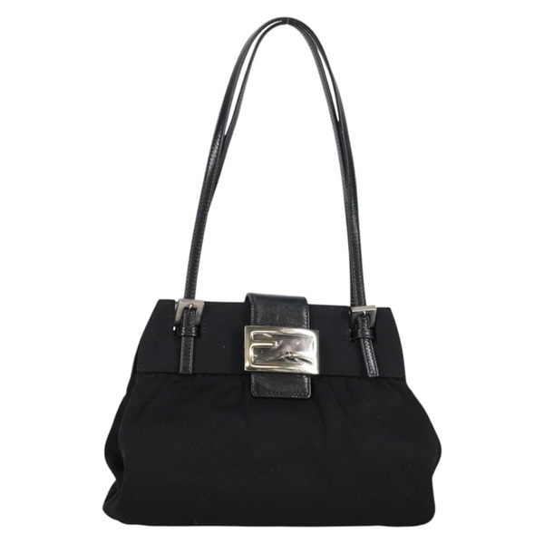 【原宿店限定】フェンディ FENDI ショルダーバッグ ナイロン ブラック シルバー レディース yk19438V