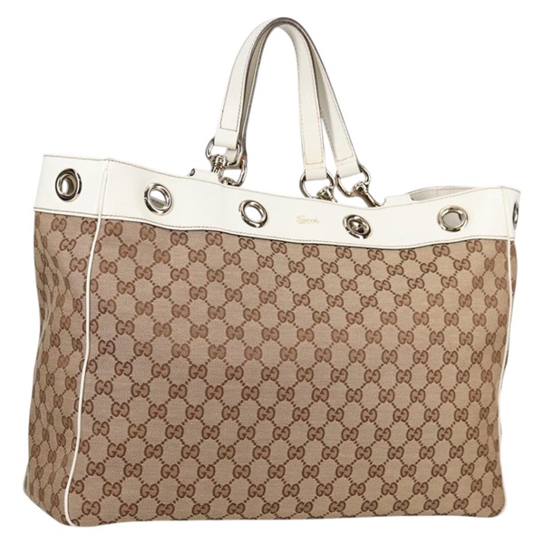 【原宿店限定】グッチ GUCCI トートバッグ GGキャンバス ベージュ ゴールド 153033 レディース BA5552V