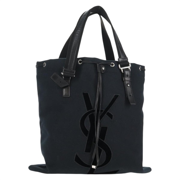 【原宿店限定】サンローラン SAINT LAURENT カハラ トートバッグ キャンバス ブラック シルバー 121631 レディース yk19454V