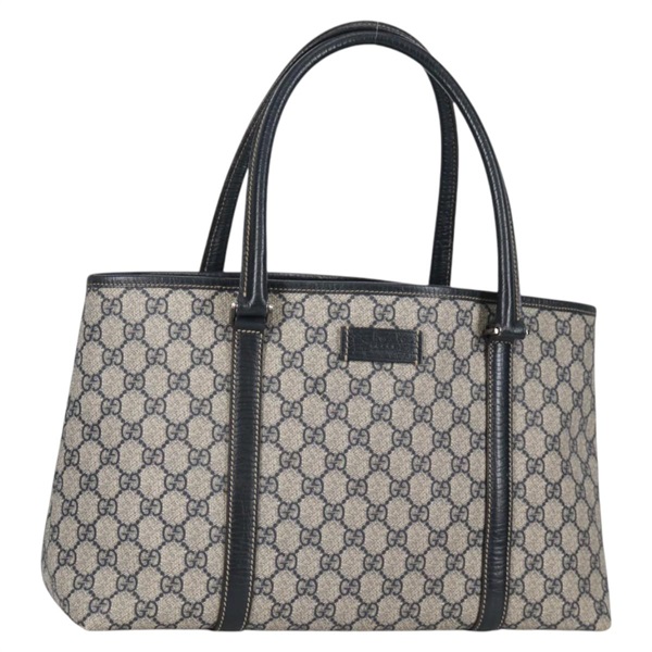 【原宿店限定】グッチ GUCCI トートバッグ GGスプリーム PVC ネイビー シルバー 114595 レディース yk19493V