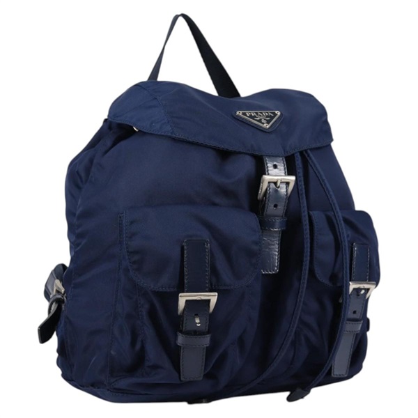 【原宿店限定】プラダ PRADA バックパック ナイロン ブルー シルバー レディース BA5361V