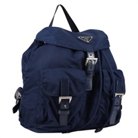 【原宿店限定】プラダ PRADA バックパック ナイロン ブルー シルバー レディース BA5361V