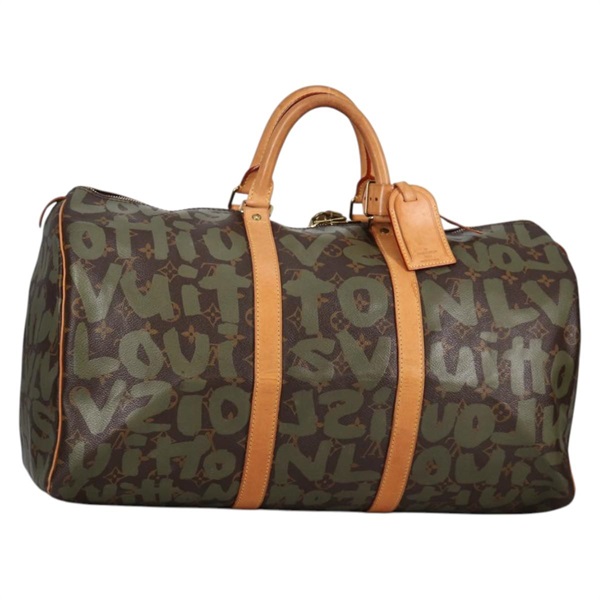 【原宿店限定】ルイ・ヴィトン LOUIS VUITTON キーポル50 ボストンバッグ モノグラム グラフィティ カーキ M92196 レディース fm4841V