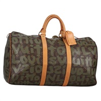 【原宿店限定】ルイ・ヴィトン LOUIS VUITTON キーポル50 ボストンバッグ モノグラム グラフィティ カーキ M92196 レディース fm4841V