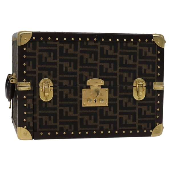 【原宿店限定】フェンディ FENDI ジュエリーボックス ズッカキャンバス トランクジュエリーケース ブラック ブラウン レディース 113789SV