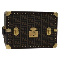 【原宿店限定】フェンディ FENDI ジュエリーボックス ズッカキャンバス トランクジュエリーケース ブラック ブラウン レディース 113789SV
