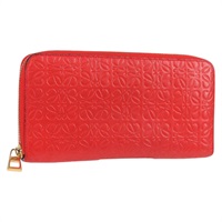 【原宿店限定】ロエベ LOEWE 長財布 アナグラム レザー レッド レディース 138577M