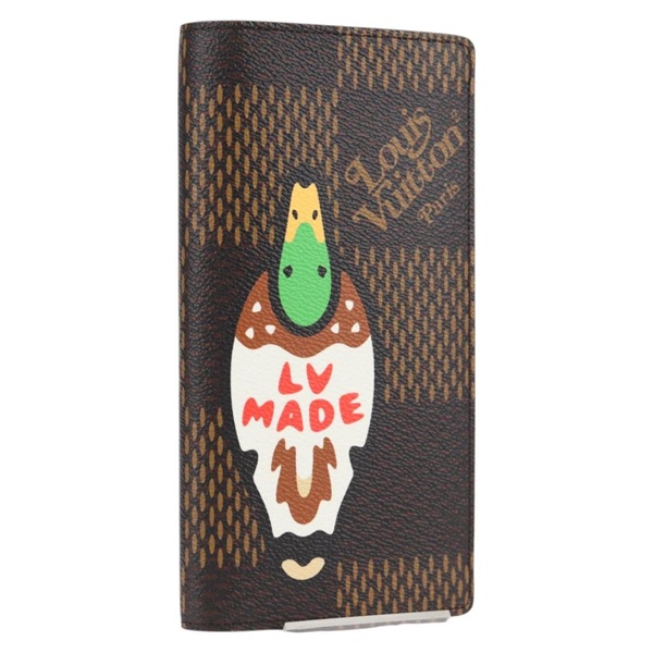 【原宿店限定】ルイ・ヴィトン LOUIS VUITTON ポルトフォイユ ブラザ 長財布 ダミエエベヌジャイアント LV × NIGO N60393 レディース 138943M