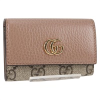 【原宿店限定】グッチ GUCCI キーケース GGスプリーム PVC ベージュ ゴールド 456118 レディース 138570M