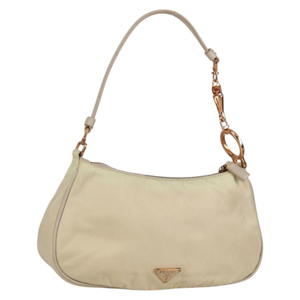 【原宿店限定】プラダ PRADA アクセサリーポーチ ナイロン ベージュ ゴールド レディース 141095V