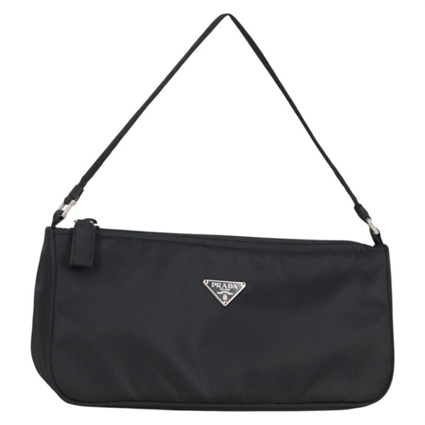 【原宿店限定】プラダ PRADA アクセサリーポーチ ナイロン ブラック シルバー レディース 141280V