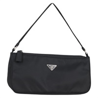 【原宿店限定】プラダ PRADA アクセサリーポーチ ナイロン ブラック シルバー レディース 141280V